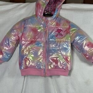 Trolls Puffer Jacket Size Poppy‎ Pastel Design Size 3t (see Pics -spot)